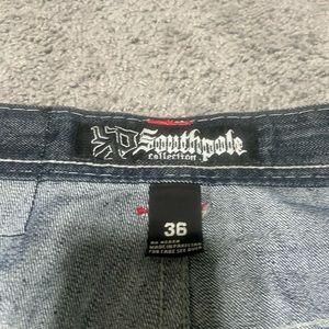 South Pole Mens Jeans Blue Denim with Red Cross design on the backside W36 L 34